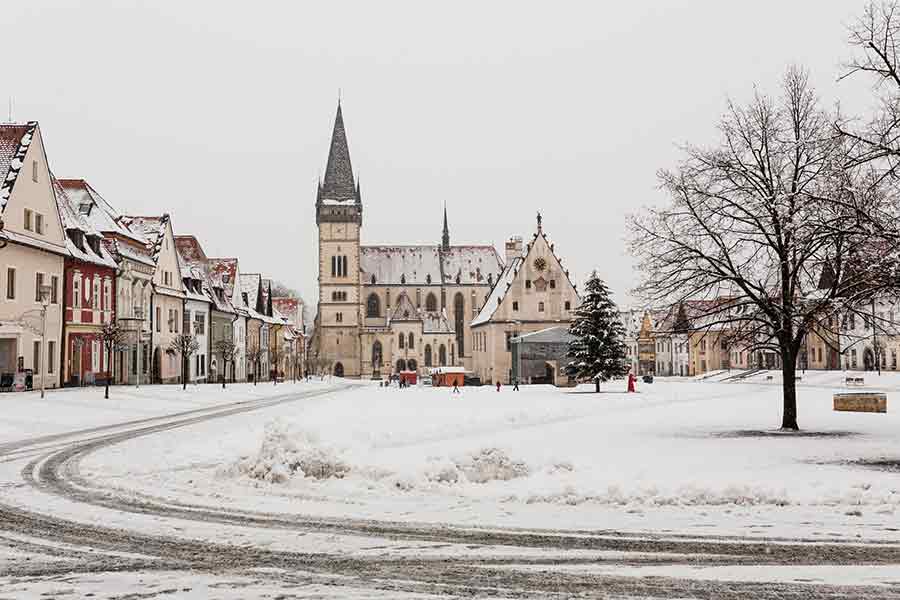 snow in small town