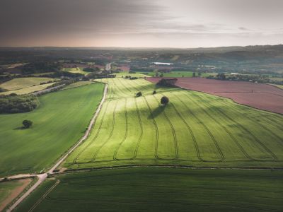arial view of countryside
