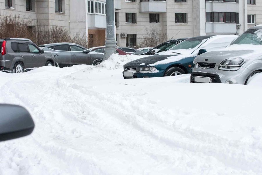 snow outside office building